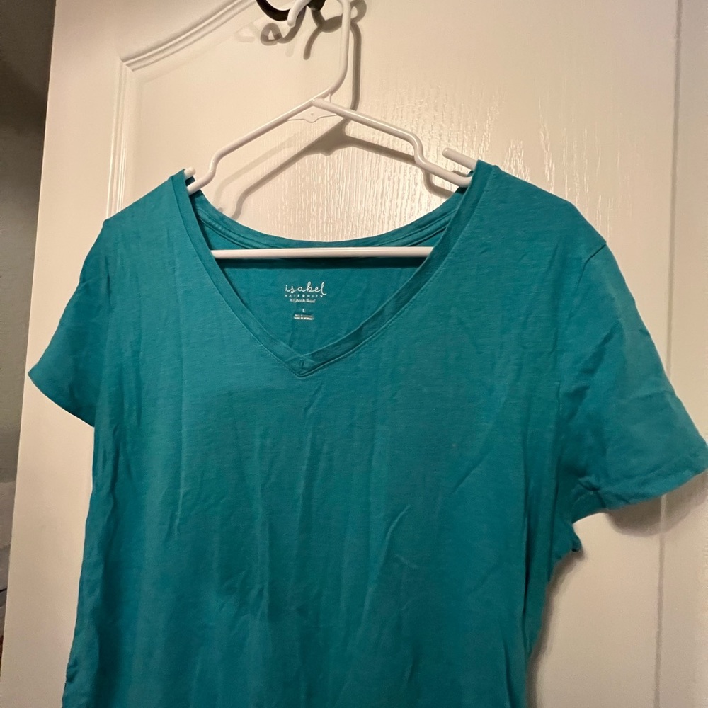 *3 for $15* Teal Isabel Maternity short sleeve shirt. Size L